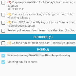 0x54ask - Todo.txt manager for Android. Offline, works with syncthing.