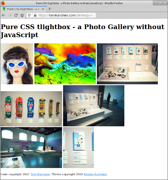 Pure CSS Photo Gallery Demo
