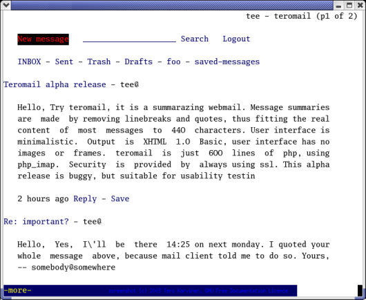 Fig. Teromail 
works 
in textmode browsers too. 